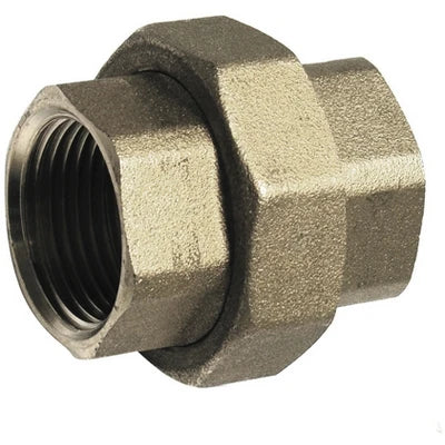 Raccordo diritto ff 3 pezzi ottone giallo 1