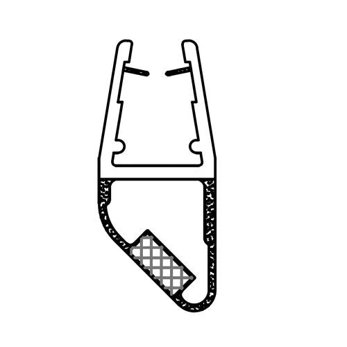 Profilo magnetico a 45 in pvc per cristalli box doccia 412 2mt -