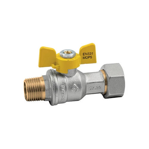 Valvola a sfera gas maschio dado mobile farfalla 1/2 x 3/4