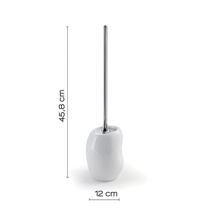 Scopino da appoggio con ciuffo in setole Gedy serie Iside - Bianco Lucido by CeramicStore | Lo specialista del tuo bagno
