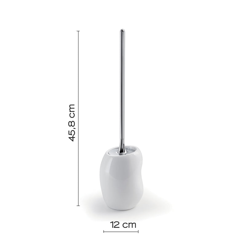 Scopino da appoggio con ciuffo in setole Gedy serie Iside - Bianco Lucido by CeramicStore | Lo specialista del tuo bagno