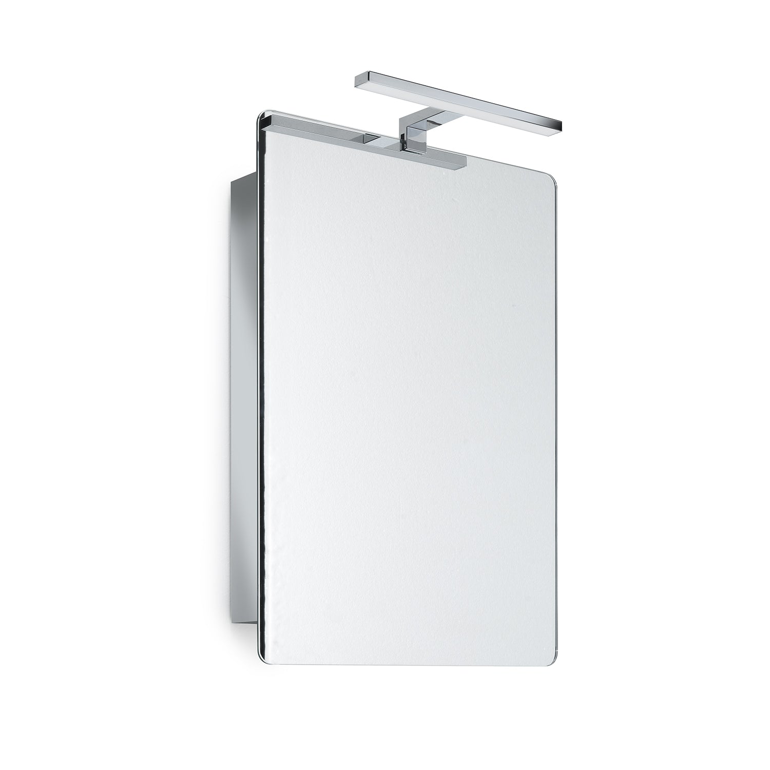 Specchio contenitore ad 1 anta di Gedy modello Banjo con lampada a Led inclusa - Cromato lucido by CeramicStore | Lo specialista del tuo bagno