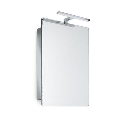 Specchio contenitore ad 1 anta di Gedy modello Banjo con lampada a Led inclusa - Cromato lucido by CeramicStore | Lo specialista del tuo bagno