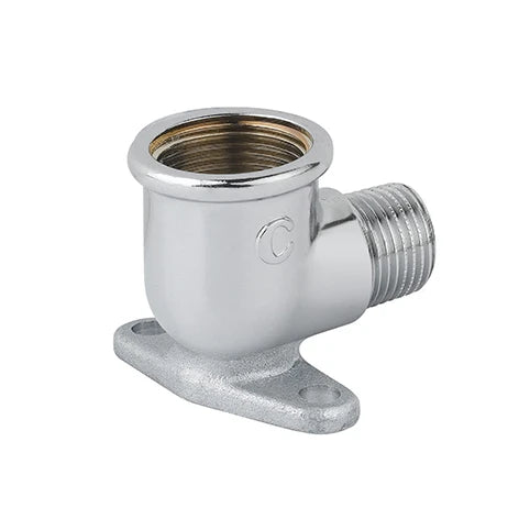 Gomito mf con flangia ottone cromo 1/2