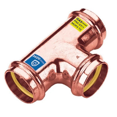T in rame a pressare fff acqua/gas diam. 18