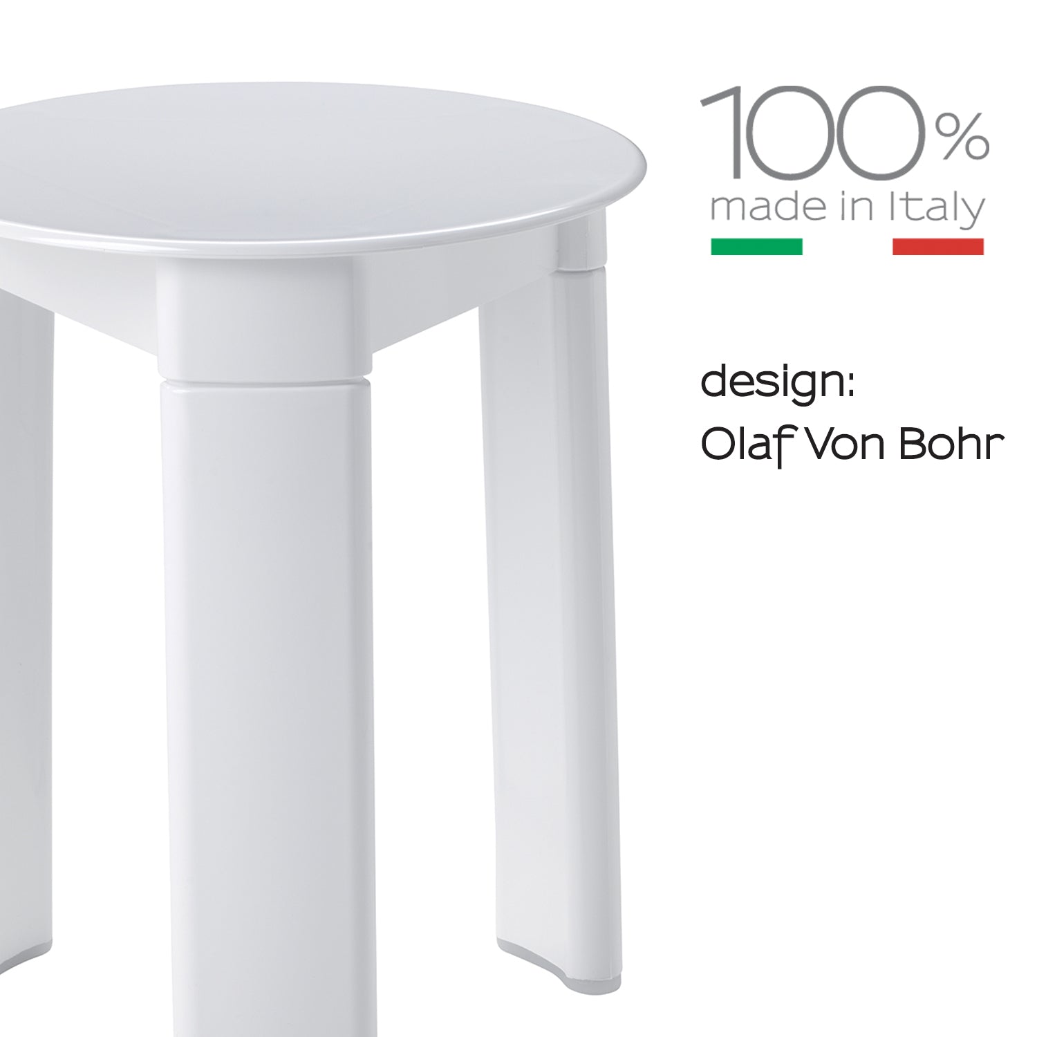 Sgabello in resine termoplastiche Gedy modello Trio - Bianco