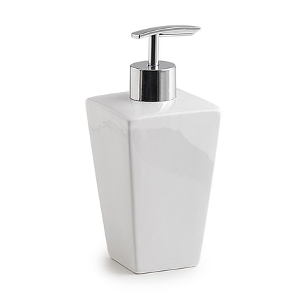 Dosasapone in ceramica con erogatore cromato Gedy serie Karima - Bianco