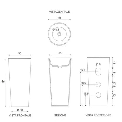 Lavabo freestanding Bathcore Materiale ceramica - Marmorizzato nero