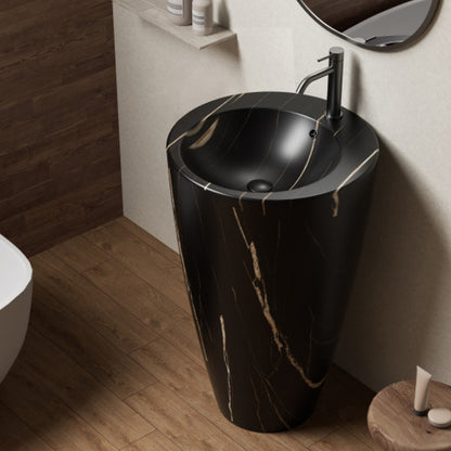Lavabo freestanding Bathcore Materiale ceramica - Marmorizzato nero