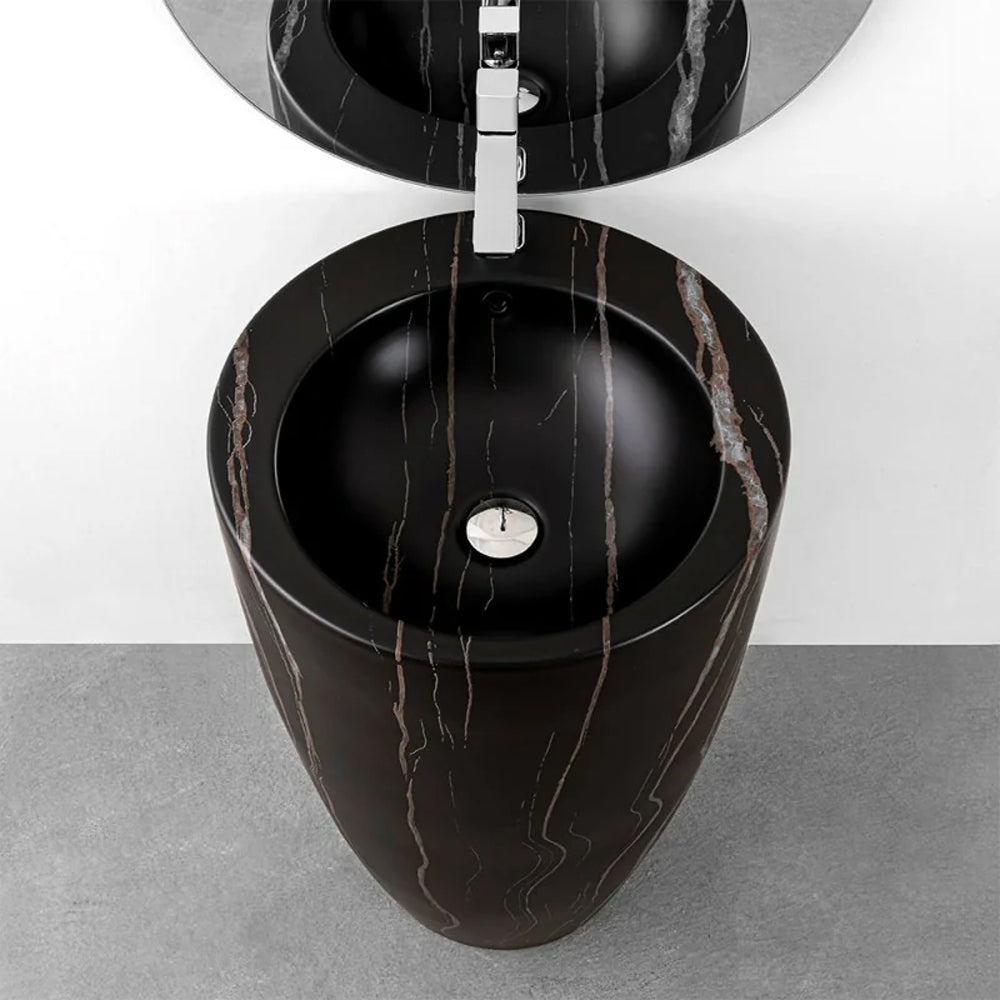 Lavabo freestanding Bathcore Materiale ceramica - Marmorizzato nero