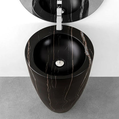 Lavabo freestanding Bathcore Materiale ceramica - Marmorizzato nero