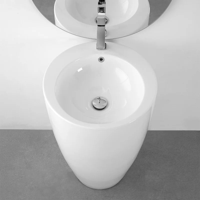 Freistehendes Waschbecken Bathcore, Material Keramik – Farbe glänzendes Weiß