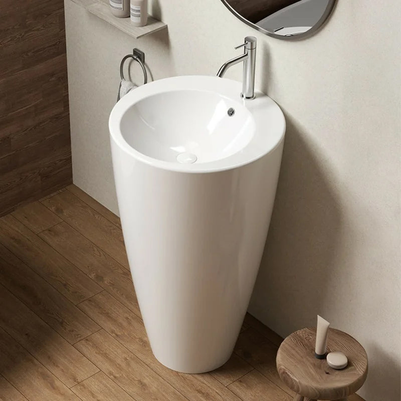 Freistehendes Waschbecken Bathcore, Material Keramik – Farbe glänzendes Weiß
