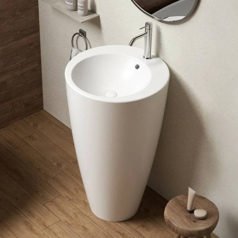 Freistehendes Waschbecken Bathcore, Material Keramik – Farbe mattes Weiß