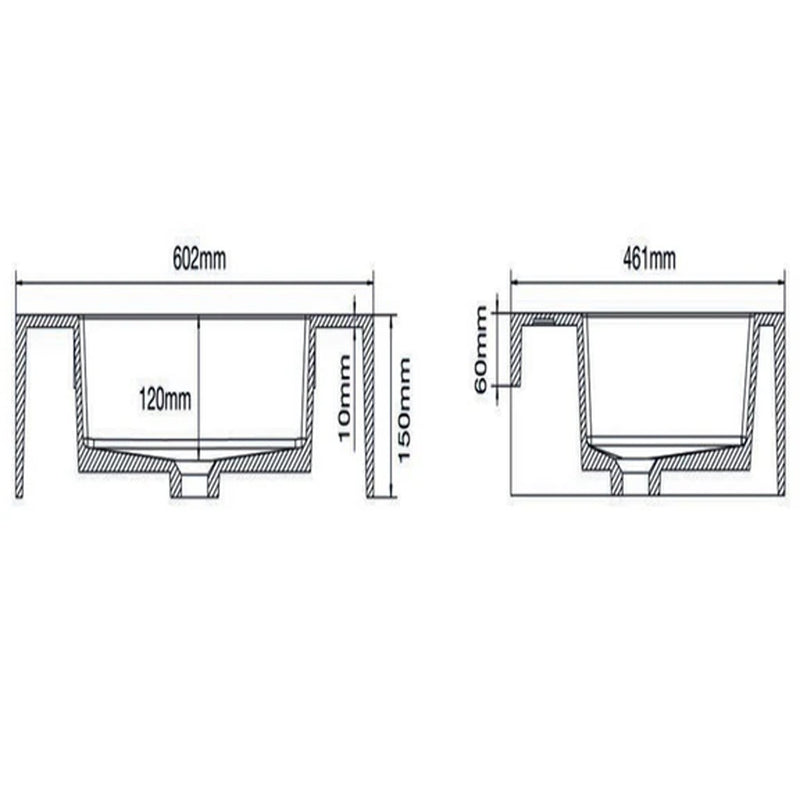 Bathcore wall-hung washbasin, installation kit included, resin construction, dimensions 60x46 – glossy white