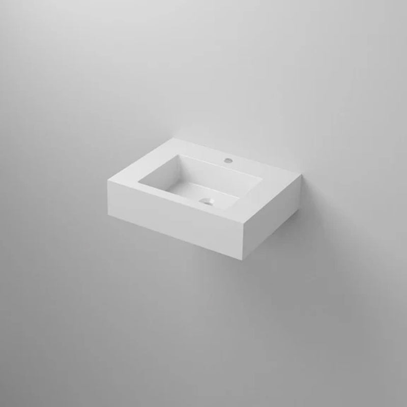 Bathcore wall-mounted washbasin Installation kit included Resin material Dimensions 70x46 - Glossy white color