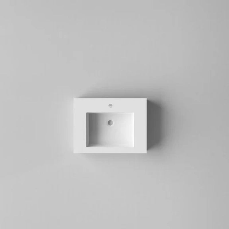 Bathcore wall-mounted washbasin Installation kit included Resin material Dimensions 70x46 - Glossy white color