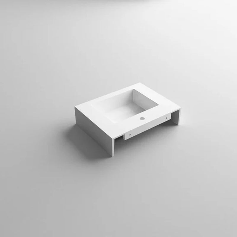 Bathcore wall-mounted washbasin Installation kit included Resin material Dimensions 80x46 cm - Glossy white color
