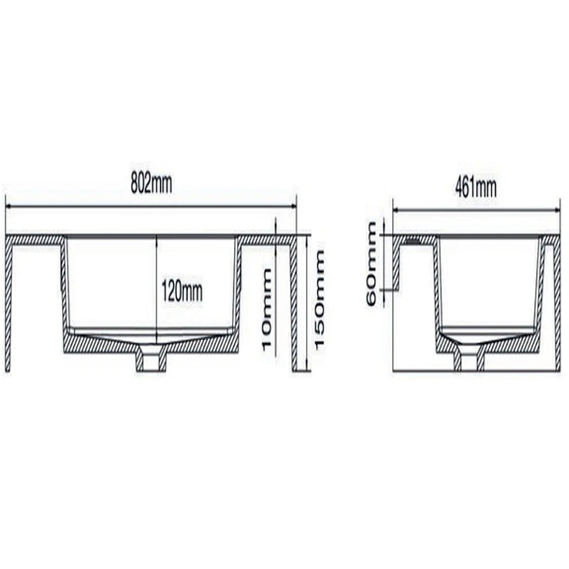 Bathcore wall-mounted washbasin Installation kit included Resin material Dimensions 80x46 cm - Glossy white color