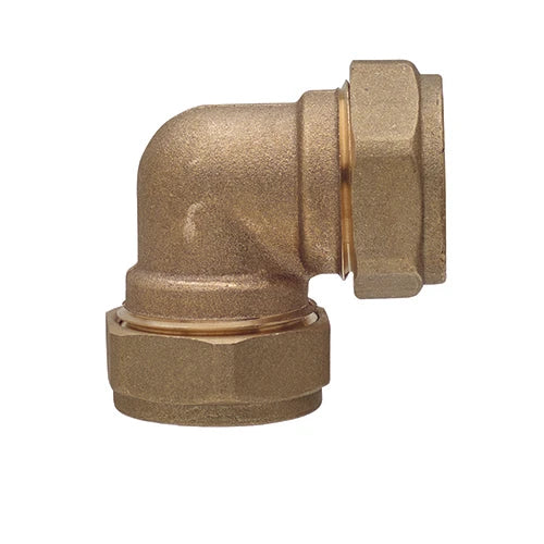 Gomito ff in ottone a compressione per rame diam. 12
