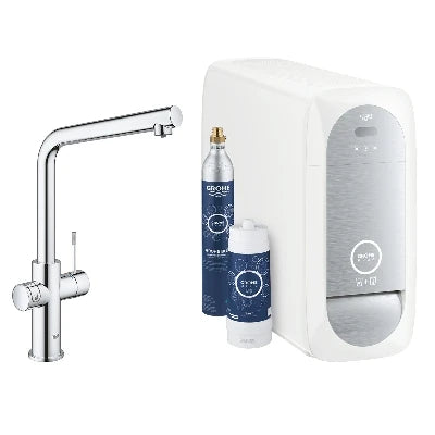 Miscelatore per lavello grohe blue home con sistema filtrante acqua cromo