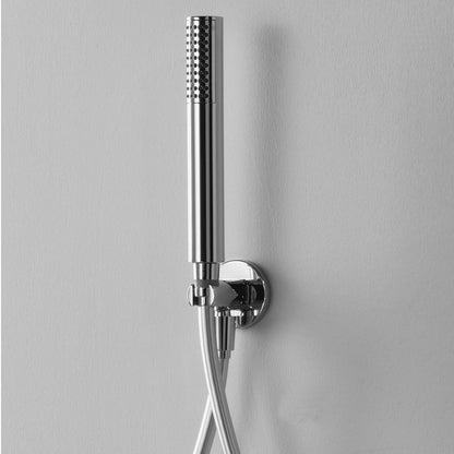 Set duplex Ares con doccetta tonda, flessibile e presa acqua con supporto by CeramicStore | Lo specialista del tuo bagno