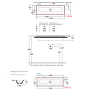 Lavabo da incasso 105x34 Ceramica Globo Stockholm FO105.BI by CeramicStore | Lo specialista del tuo bagno
