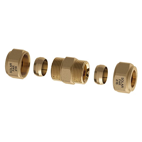 Nipple doppio con tenuta meccanica per impianti solari diam. 18
