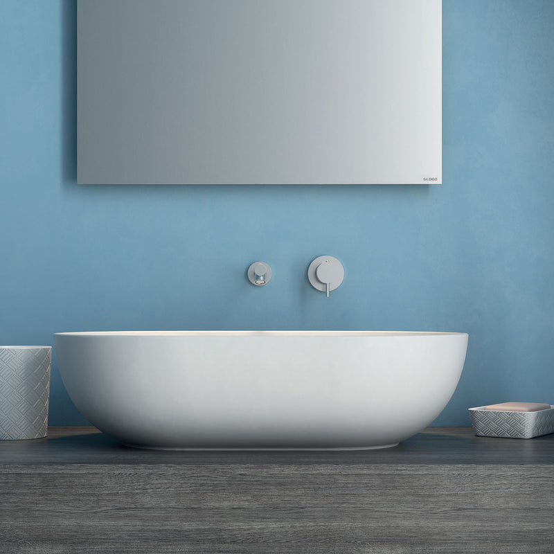 Lavabo da appoggio T-Edge 54x36 cm con bordo sottile Ceramica Globo