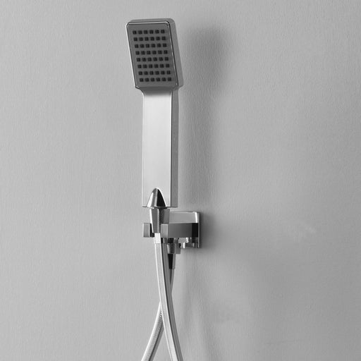 Set duplex ARES con doccetta quadra confort, flessibile quadrato e presa acqua con supporto by CeramicStore | Lo specialista del tuo bagno