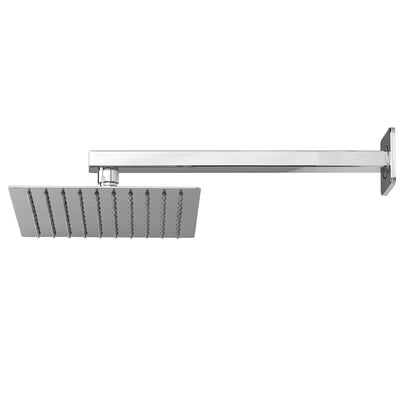 Soffione doccia quadrato ultraslim 20x20 + braccio doccia in acciaio inox lucidato di Ares by CeramicStore | Lo specialista del tuo bagno