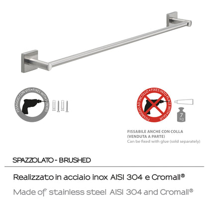 Portasalviette a muro 60 cm Fuji di Gedy - Spazzolato by CeramicStore | Lo specialista del tuo bagno