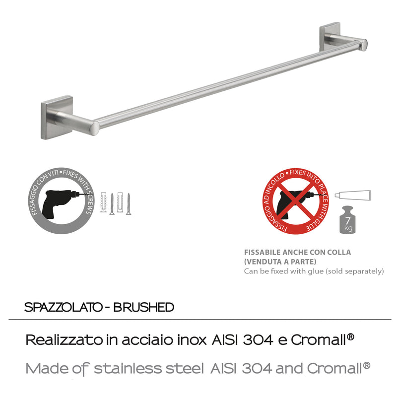 Portasalviette a muro 60 cm Fuji di Gedy - Spazzolato by CeramicStore | Lo specialista del tuo bagno