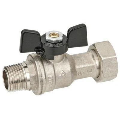 Valvola a sfera diritta a passaggio totale mf dado mobile 1/2 x 3/4 dn 15 pn 40