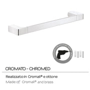 Portasalviette a muro Gedy serie Pirenei 35 cm - Cromato by CeramicStore | Lo specialista del tuo bagno