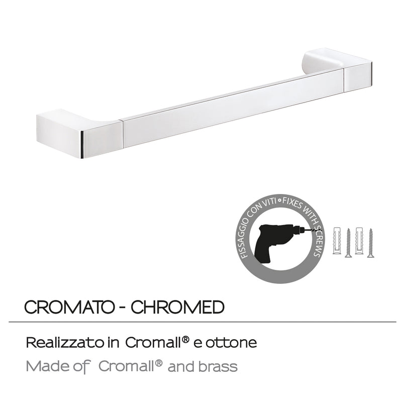 Portasalviette a muro Gedy serie Pirenei 35 cm - Cromato by CeramicStore | Lo specialista del tuo bagno