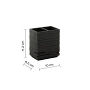 Portaspazzolini da appoggio in resina Gedy serie Quadrotto - Nero