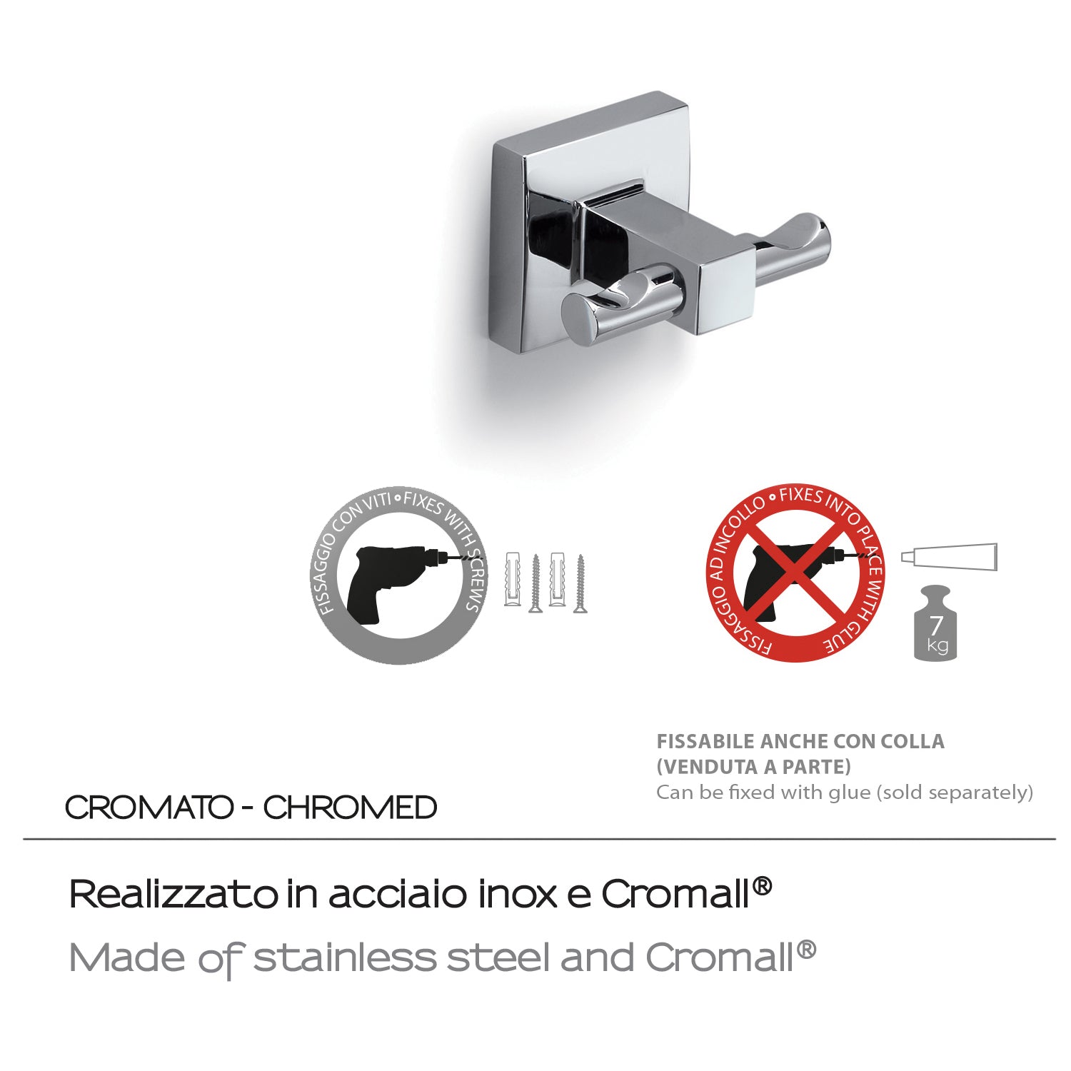 Appendiabiti a muro di Gedy serie Olimpo - Cromato by CeramicStore | Lo specialista del tuo bagno