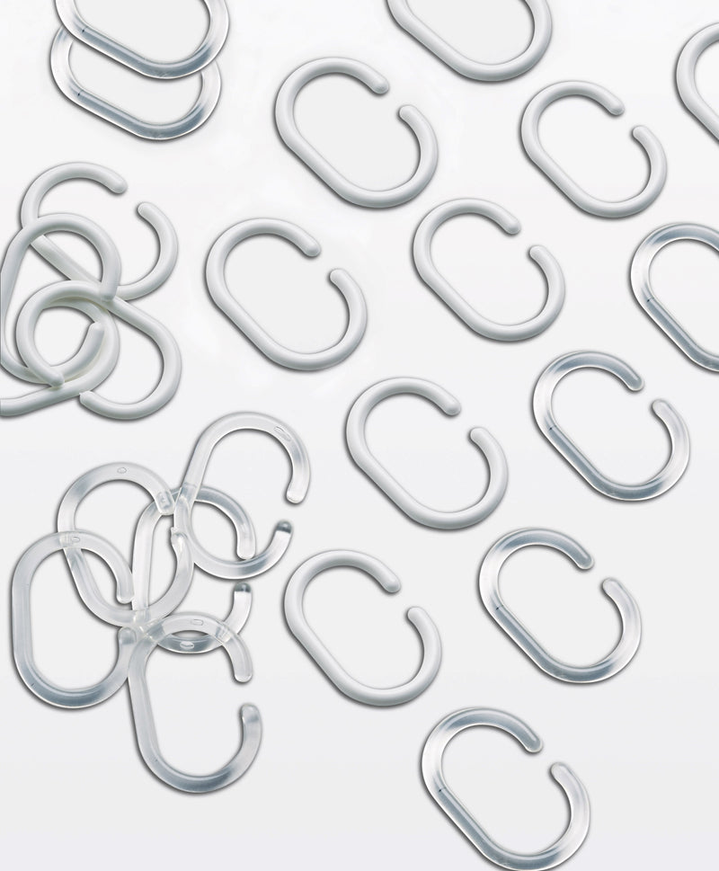 12 anelli per tenda doccia in resine termoplastiche di Gedy - Trasparente by CeramicStore | Lo specialista del tuo bagno