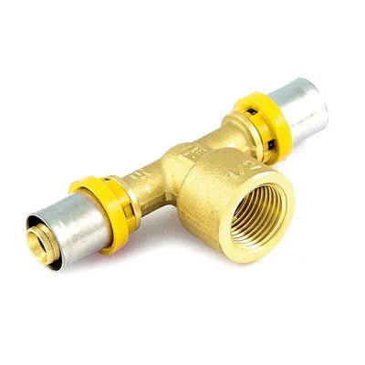 Raccordo per multistrato gas a t femmina 16 x 1/2 x 16