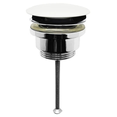 Piletta lavabo click-clack tappo tondo in ceramica bianco 1 1/4