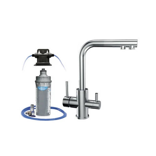 Kit microfiltrazione acqua sottolavello rubinetto 3 vie river argento cromo aut. max 11000 lt