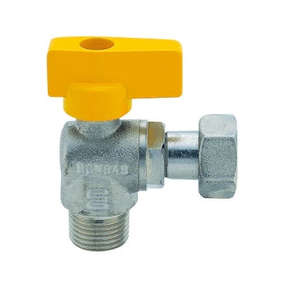 Rubinetto a sfera per gas a squadra maschio 1/2 x 3/4 dn 15x20