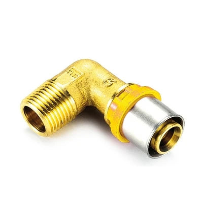 Raccordo per multistrato gas curvo maschio 20 x 1/2