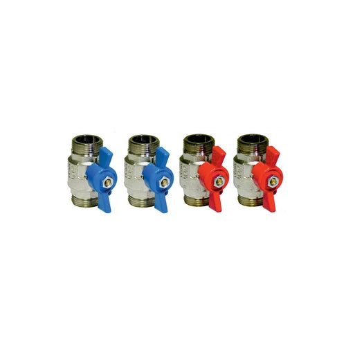 4 pz kit rubinetti valvole a sfera 2 leva rossa 2 leva blu 3/4