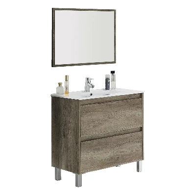 Mobile bagno dakota 2 cassetti da montare cm 80 x 80 x 45 nordik