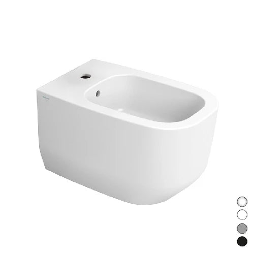 Bidet sospeso alba grigio cemento