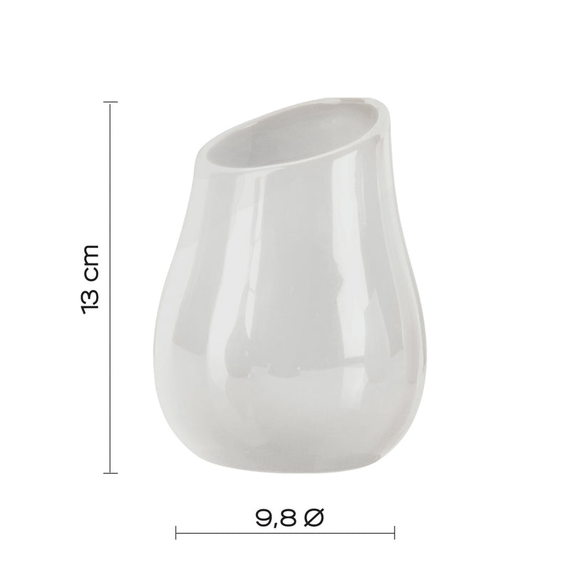 Portaspazzolini in ceramica Gedy modello Azalea - Bianco
