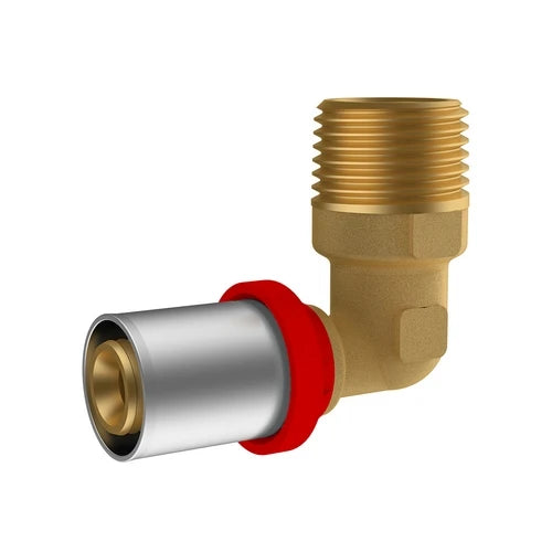 Raccordo a pressare ikaro curvo maschio 1 d.32x3