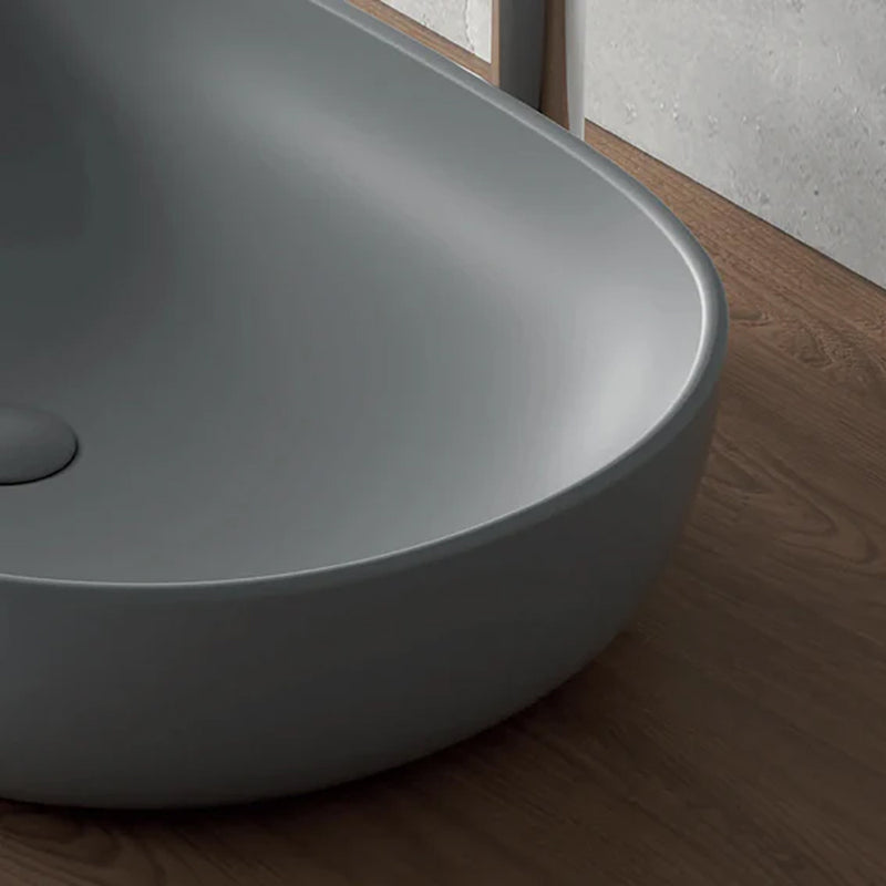 Bathcore countertop basin Ceramic material Width 60 cm - Matte dark gray color
